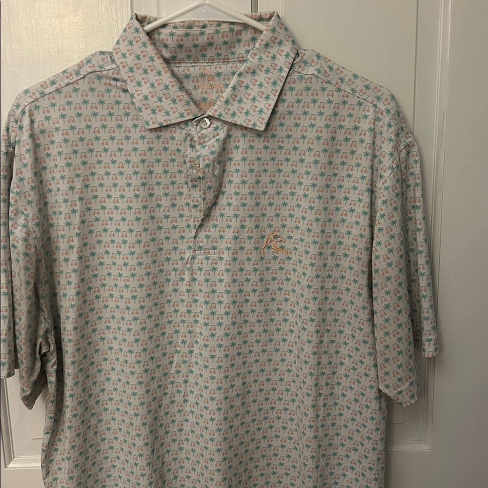 Rhoback Palm Tree Pattern Polo Shirt